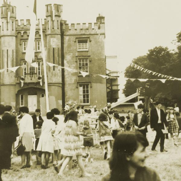 The castle en fête for a Gymkhana